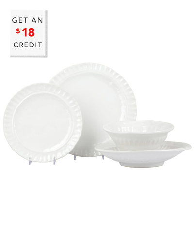 Vietri Pietra Serena Four-piece Place Setting With $18 Credit In White