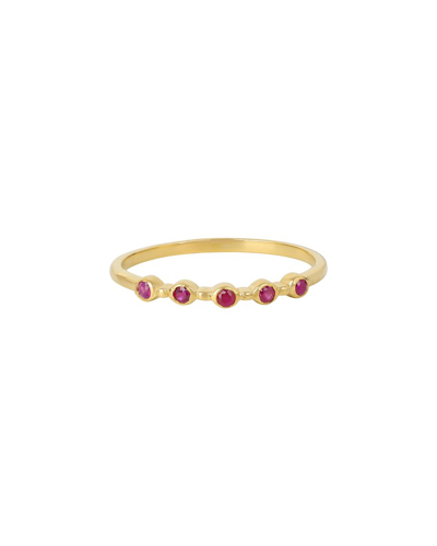 Tiramisu Gold Over Silver 0.08 Ct. Tw. Ruby Ring