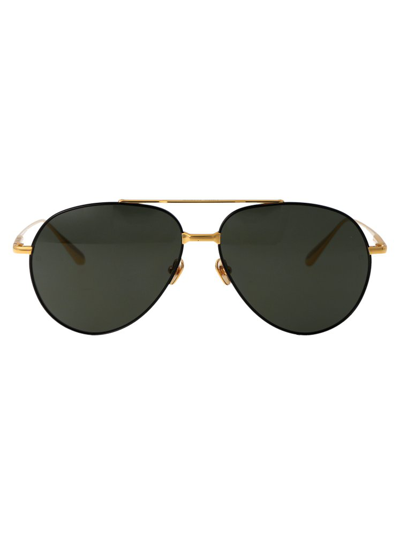 Linda Farrow Marcelo Pilot Frame Sunglasses In Black