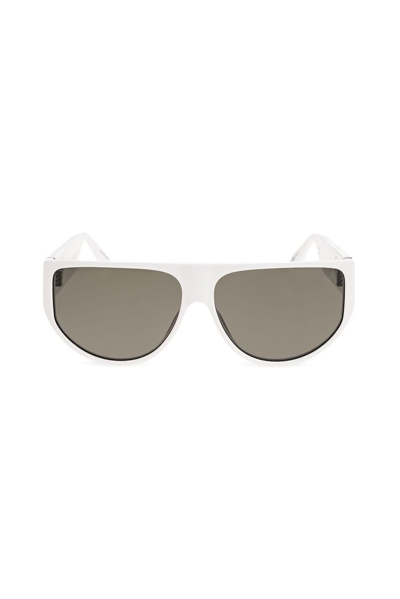 Linda Farrow Pilot Frame Sunglasses In White