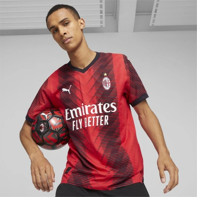 Puma Ac Milan 23/24 Men's Home Authentic Jersey In For All Time Red- Black