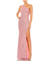 Mac Duggal One Shoulder Sequin Gown In Hot Pink