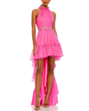 Mac Duggal Halter Neck High Low Flowy Gown