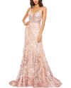 Mac Duggal Sleeveless Mesh Detail Fitted Gown