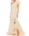 Mac Duggal One Shoulder Ruffle Tulle Gown