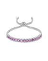 Max + Stone Maxcolor Silver 5.10 Ct. Tw. Amethyst Adjustable Bolo Bracelet
