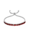 Max + Stone Maxcolor Silver 5.40 Ct. Tw. Garnet Adjustable Bolo Bracelet