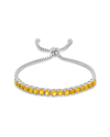 Max + Stone Maxcolor Silver 5.10 Ct. Tw. Citrine Adjustable Bolo Bracelet