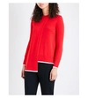 TED BAKER Colour By Numbers Ginati Asymmetric Cotton-Blend Sweater