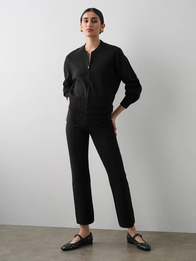 White + Warren Superfine Organic Cotton Kick Flare Pant In Black