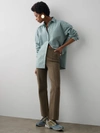 WHITE + WARREN SUPERFINE ORGANIC COTTON KICK FLARE PANT IN DARK SAGE