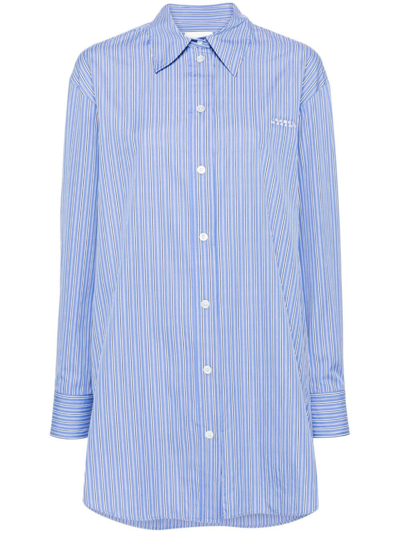 Isabel Marant Striped Cotton Shirt In ブルー