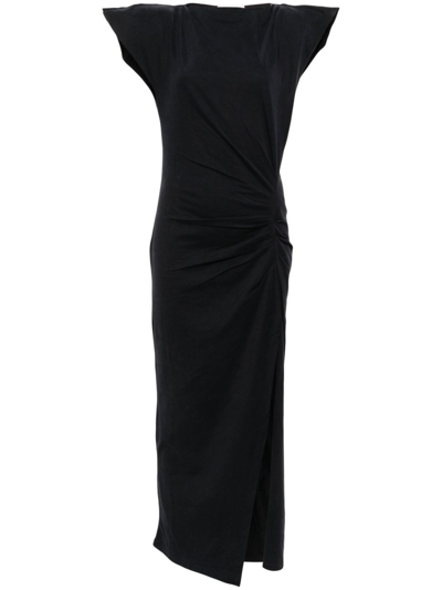 Isabel Marant Black Nadela Midi Dress In ブラック