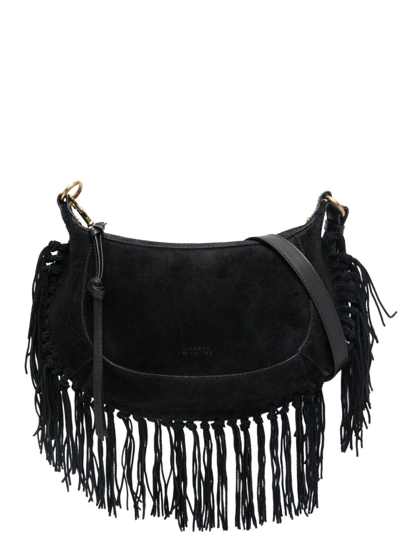 Isabel Marant Oskan Moon Suede Shoulder Bag In ブラック