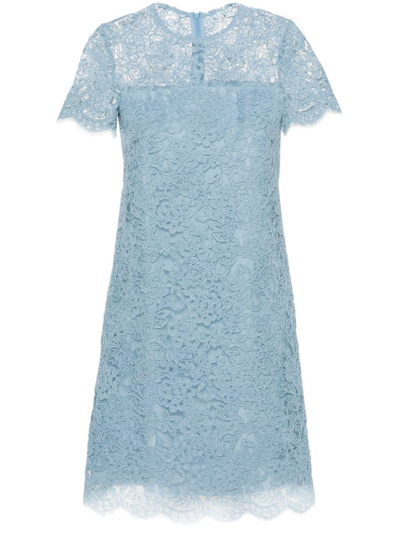 Ermanno Scervino Corded-lace Midi Dress In Blue