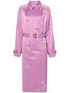 Isabel Marant Edenna Crinkled Trench Coat In パープル