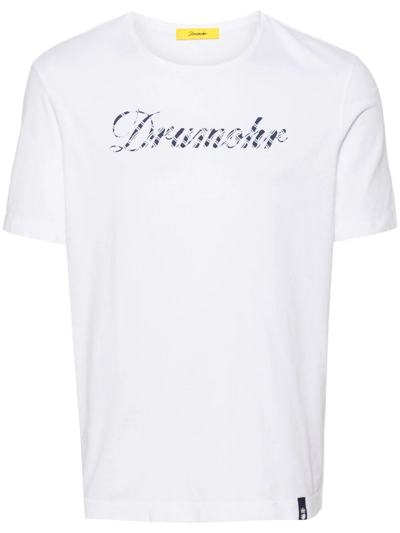Drumohr Logo-print Cotton T-shirt In White