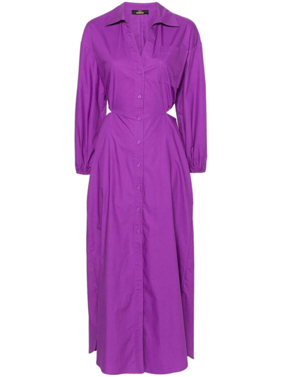 Twinset Actitude Poplin Maxi Dress In Purple