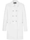 Versace Double-breasted Crepe Blazer Jacket In White