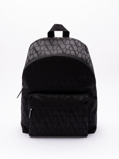 Valentino Garavani `toile Iconographe` Backpack In Black  