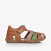NATURINO BOYS BROWN LEATHER CAGE SANDALS