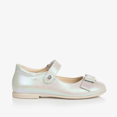 Naturino Babies' Girls White Iridescent Bow Shoes