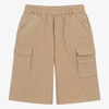 MARC JACOBS MARC JACOBS TEEN BEIGE COTTON TWILL CARGO SHORTS