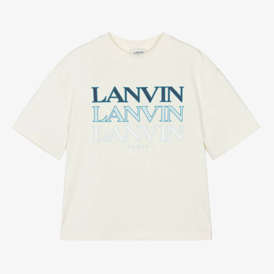 Lanvin Teen Boys Ivory Organic Cotton T-shirt