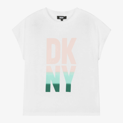 Dkny Teen Girls White Cotton T-shirt
