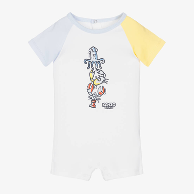 Kenzo Kids Baby Boys White Organic Cotton Shortie