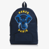 KENZO KENZO KIDS NAVY BLUE ELEPHANT LOGO BACKPACK (36CM)