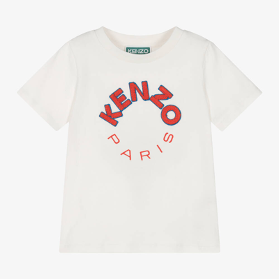 Kenzo Babies'  Kids Ivory Cotton T-shirt