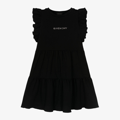 Givenchy Kids' Girls Black Swarovski Crystal Heart Dress