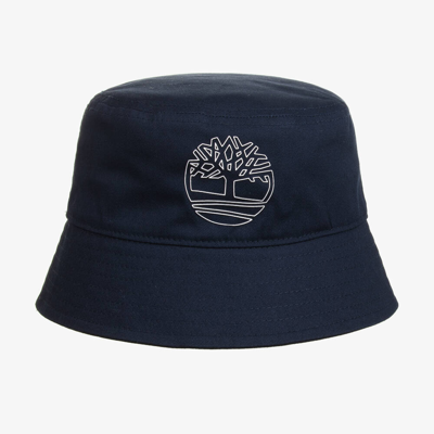 Timberland Kids' Boys Navy Blue Cotton Bucket Hat