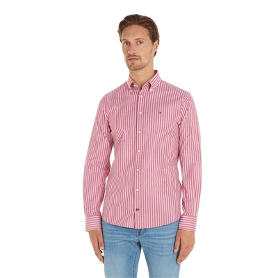 Tommy Hilfiger Striped Cotton Shirt In Pink