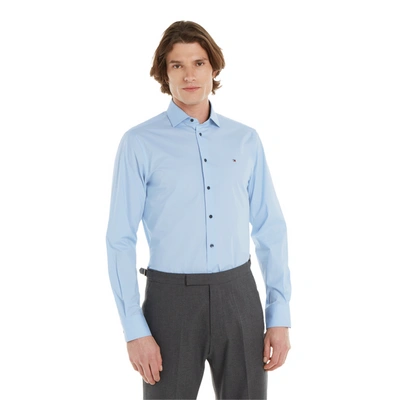 Tommy Hilfiger Logo Cotton Shirt In Blue
