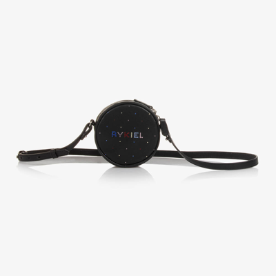 Sonia Rykiel Paris Kids' Girls Black Round Faux Leather Bag (12cm)