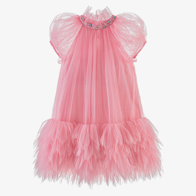 Tutu Du Monde Kids'  Girls Pink Tulle Ruffle Hem Dress