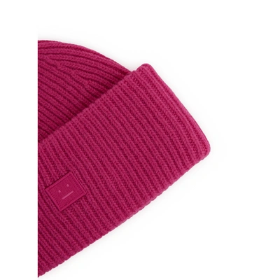 Acne Studios Wool Knit Hat In Burgundy