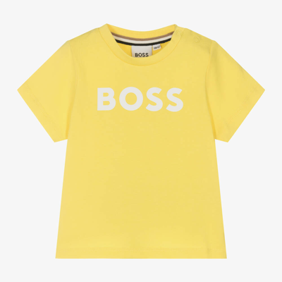 Hugo Boss Boss Baby Boys Yellow Cotton T-shirt