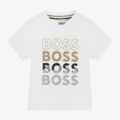 Hugo Boss Boss Baby Boys White Cotton T-shirt