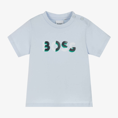 Hugo Boss Boss Baby Boys Blue Cotton T-shirt