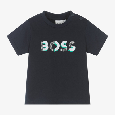 Hugo Boss Boss Baby Boys Blue Cotton T-shirt