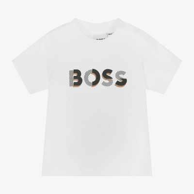 Hugo Boss Boss Baby Boys White Cotton T-shirt