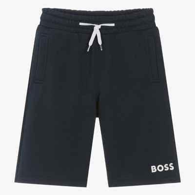 Hugo Boss Boss Teen Boys Navy Blue Cotton Shorts