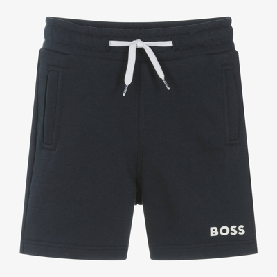 Hugo Boss Kids' Boss Boys Navy Blue Cotton Shorts