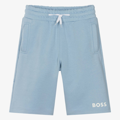 Hugo Boss Boss Teen Boys Pale Blue Cotton Shorts