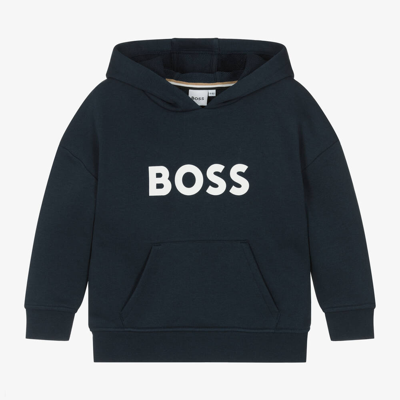 Hugo Boss Babies' Boss Boys Navy Blue Cotton Hoodie