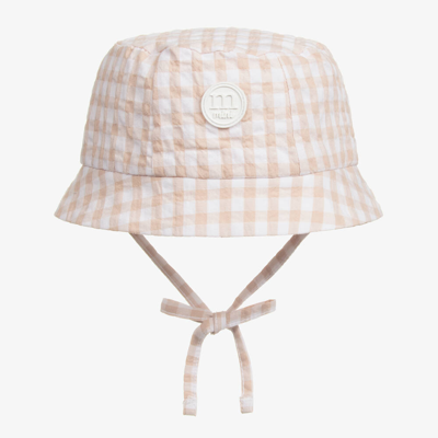 Mitch & Son Baby Boys Beige Gingham Bucket Hat