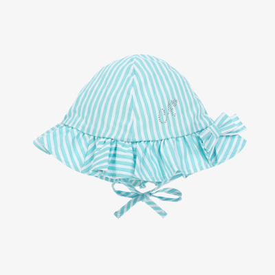 A Dee Babies' Girls Blue Striped Cotton Hat